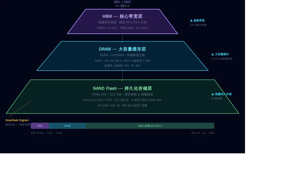 AI 服务器存储三级金字塔架构